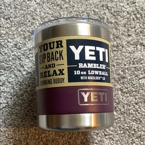 NWT YETI Rambler 10 oz Lowball in Purple and Silver